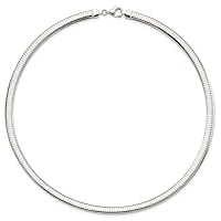 Sterling Silver Omega 6mm Cubetto Necklace 18 Inches