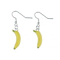 Banana Earrings Miniblings Fruit Bpin Badge Pineapple 3D Polymer Clay Yellow