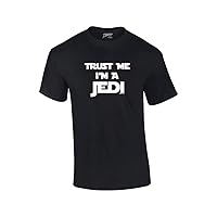 Trust Me I'm A Jedi Short Sleeve T-Shirt Funny Retro Humorous Saracastic -Black-6Xl