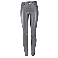 Women's Pu Faux Leather Pants Slim Leggings Variety of Styles with Pockets