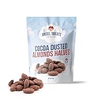 Cocoa Dusted Almonds Halves - 16 OZ Bag - Healthy Snacks for Adults - High Protein Snacks - Cocoa Chocolate Covered Almonds - Almonds Covered in Cocoa Bulk - Queen Jax - Flavored Almonds