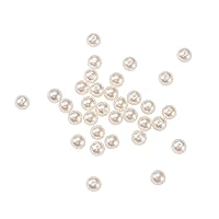 LiQunSweet 200 Pcs Faux Pearl Acrylic Plastic Beads Bubblegum Round Creamy White Loose Bead Spacer Bulk for Jewelry Making Accessories Supplies - 8mm