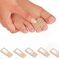 Carolhome 5 Pack Fabric Toe Wraps Splints, Toe Cushioned Bandages Toes Splints Protectors Toe Corrector Straighteners for Overlapping Toes, Crooked Toes, Bent Toes and Broken Toes