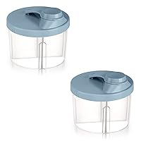Baby Formula Dispenser On The Go, Non-Spill Rotating Four-Compartment Formula Container to Go, Milk Powder Kids Snack Container for Infant Toddler Travel Outdoor, Blue, 2 Pack