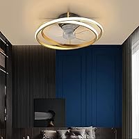 Chandelieres Modern Simple Home Invisible Fan Ceiling Light Nordic Creative Personality Silent Bedroom Ceiling Light with Fans Net Red Ceiling Fan Chandelier Interesting Life/Gold