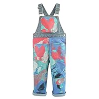 Girls Overalls, Cotton Unisex Applique Toddler Jumpsuits, Sweet Heart Denim Overalls For Girls Boys 3-9 Years