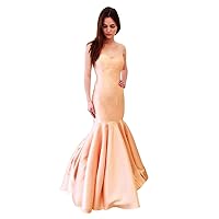 Women's Strapless Mermaid Prom Dresses Sweep Train Formal Party Evening Gowns