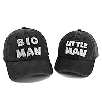 2 PCS Matching Big Man and Little Man Dad Son Hats, 3D Embroidered Cotton Adjustable Baseball Caps