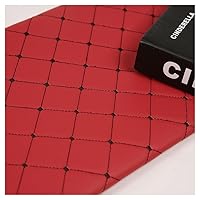 Quilted Faux Leather Vinyl PVC Leather Fabric Waterproof Leatherette Faux Leather Fabric Quilted Leather Diamond Stitch Padded Cushion Linen Wadding Fabric Canvas (Color : Red, Size : 1.4X1m)