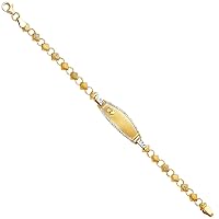 Stampato Oval Baby ID Bracelet 14k Two tone Gold Length - 6'' Two tone Stampato Bracelet For women- more styles