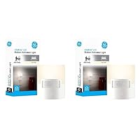 GE LED Motion Sensor Night Light, Plug-in, 40 Lumens, Warm White, UL-Certified, Energy Efficient, Ideal Nightlight for Bedroom, Bathroom, Kitchen, Hallway, 12201, White, 2 Pack