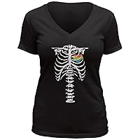 The Mountain Pride Heart Skeleton Women's Triblend V-Neck T-Shirt Black, XX-Large
