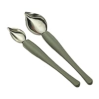 2 Pieces Precision Cooking Drawing Decoration Spoon Sauce Painting Spoon Chocolate Drawing Spoon Decorative Plate Coffee Cake Dessert for Cooking Plating and Decorating - Restaurant supplies