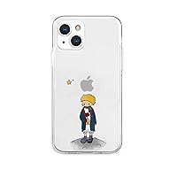 AKAN AK20981i13 iPhone 13 Case, Soft Clear [Character Prince Children's Picture, Transparent, TPU, Adhesion Proof, Dustproof, Wireless Charging] Little Prince and Rose