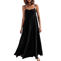 Women's Summer Dresses Solid Bohemian Casual Mini Beach Dress Pleated Irregular Halter Long Dress Dresses