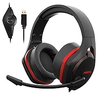 Xiberia V22 Gaming Headset for PC- Strong Bass Virtual 7.1 Sound- USB Headphones with Noise Cancelling Microphone RGB Lights Plug & Play for Laptops Computers