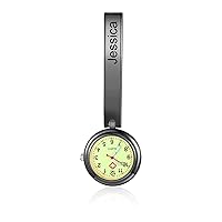 JewelOra Nurse Pocket Watches, Personalized Watch for Nurses Custom Nurse Doctor Fob Watch Hanging Engraved Name Lapel Watch Clip on Nursing Watch Nurses Watches for Women Men