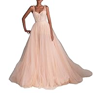Women's Tulle Prom Dresses Sweetheart Lace Applique Formal Party Gown