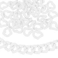 uxcell 50Pcs Acrylic Chain Linking Rings, Link Connectors Open Link Rings, Plastic C-Clip Hooks for DIY Purse Eyeglass Jewelry Making Chain, White