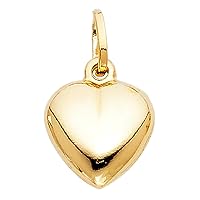 14K Yellow Gold Plain Love Heart Locket Charm Tiny Size Pendant For Necklace or Chain