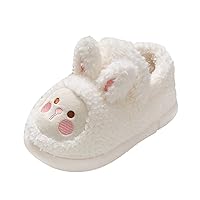 Autumn And Winter Children Slippers Girls And Boys Flat Non Slip Short Plush Warm Cover Heel House Shoes Girls