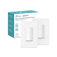 Motion Sensor Switch, Dimmer Light Switch, Single Pole, Needs Neutral Wire, 2.4GHz Wi-Fi, Compatible with Alexa & Google Assistant, UL Certified, No Hub Required(ES20MP2) White 2-Pack