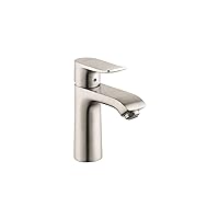 hansgrohe Metris Modern Upgrade Easy Install 1-Handle 1 7-inch Tall Bathroom Sink Faucet in Brushed Nickel, 31080821