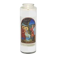 Prayer Candles Clear Glass Devotional 7-Day Prayer Candle, 1-Count, Come Let Us Adore Him