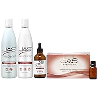 JAS Emergiscalp Hair Loss Prevention Shampoo 16oz + Conditioner 16oz + Dropper 4oz + Ampoules 12 * 15ml