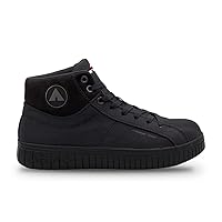 Airwalk Deuce Mid Top Composite Toe Men’s Industrial Work Shoes, Black/Black, Size 8, X-Wide, Comfortable & Light Work Shoes for Men, Electric Hazard, Slip Resistant