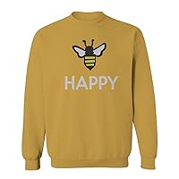 VICES AND VIRTUES Funny Hilarious Graphic bee be Happy men's Crewneck Sweatshirt