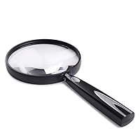 CHCDP Large Handheld Magnifier with Zoom - Oversized Illuminated Magnifying Glass for Seniors with Light - Reading, Office, Electronics, Hobbies, Crafts