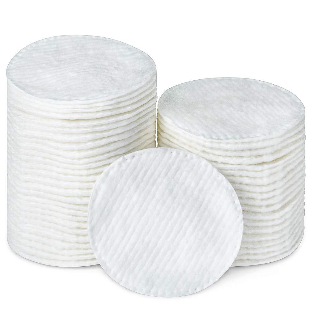 R-NEU 400 Cotton Rounds, 100% Natural Turkish Cotton Makeup Remover and Facial Cleansing Cotton Round Pads, Waffle Textured Hypoallergenic Cotton Wipes, 2.25 Inch Diameter (400 Pack)