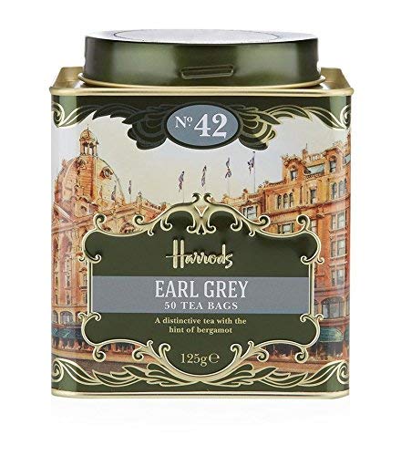 Harrods London. No. 42 Earl Grey, 50 Tea Bags 125g 4.4oz GIFT TIN CADDY Seller Product Id EHC32- USA Stock