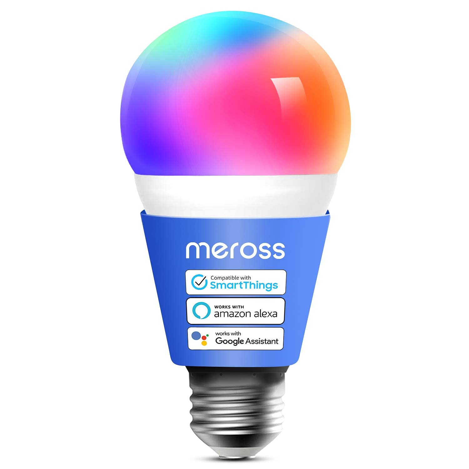 meross Smart Light Bulb, Smart WiFi LED Bulbs Works with Alexa, Google Home, Dimmable E26 Multicolor 2700K-6500K RGBWW, 810 Lumens 60W Equivalent, No Hub Required, 1 Pack