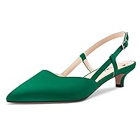 Castamere Low Kitten Heel Pointed Toe Pumps Women Slingback Slip-on Sandals Wedding Office Party Dress 1.4 Inches Heels