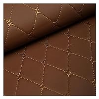 Quilted Fabric with Sponge Backing Upholstery Weatherproof Faux Leather for DIY Home Decor Furniture Cover Car Motorbike Boat Upholstery,55.1x39.4inch(Colour: Brown) (Color : Brown, Size : 1.4X1m)