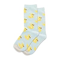 Hotsox Kid's Rubber Duck Crew Socks 1 Pair, Mint Melange, Kid's Large/Extra Large