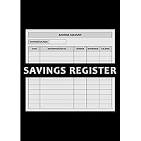 Savings Account Register Book: Basic Savings Account Ledger for Kids & Adults, A5, 100 Pages, Personal Money Tracker Notebook to Log & Monitor Cash/Check Deposit and Withdrawal - Black