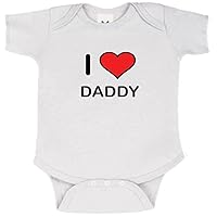 I Love Daddy with Red Heart Graphic Baby Infant T-Shirt Size 6 Months [Apparel] White