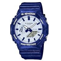 WEB Limited G-SHOCK GA-2100BWP-2A Porcelain (Blue Flower) Motif, WEB Limited Model, Casio Oak, CASIO Ana-Digi Watch, Blue, White, Reverse Import Overseas Model, blue, blue