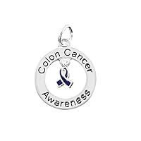 Dark Blue Ribbon Colon Cancer Charms – Dark Blue Ribbon Charms for Colon Cancer Awareness, Jewelry Making, Bracelets, Necklaces, DIY Projects & More!