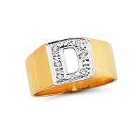 Rylos Rings For Women Jewelry For Women & Men 925 Yellow Gold Plated Silver or Sterling Silver Personalized Diamond Initial (Any Initial) Ring 8MM Special Order, Made to Order Ring