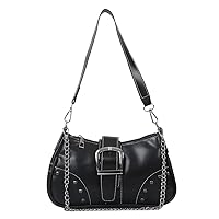 DKIIL NOIYB Shoulder Bag Y2K Small Hobo Bags for Women, Y2K Bags Handbag PU Large Hobo Purses with Detachable Strap Underarm Bag Ladies Crescent Bag