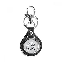 Wretched Black Cute Chat Happy Pattern Key Link Chain Ring Keyholder Finder Hook Metal