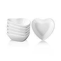 DELLING Heart Shaped Porcelain Small Dipping Bowls Set, Dipping Sauce Dish for Seasonings, Sushi 3 Oz Ceramic Dip Bowls Set