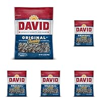 DAVID Roasted and Salted Original Jumbo Sunflower Seeds, 5.25 oz (Pack of 5)