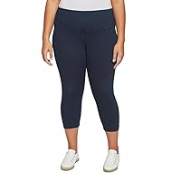 Lyssé womens Plus-size Denim Capri Legging Pants, Indigo, 3X US