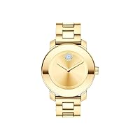 Movado Women's BOLD Iconic Metal Yellow Gold Watch with a Flat Dot Sunray Dial, Gold (Model 3600104)