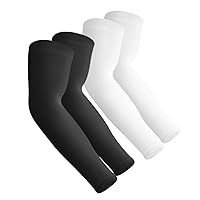 Aegend 2 Pair Sun Protection Cooling Arm Sleeves Compression - Tattoo Cover up - Sun Sleeves for Men Women Youth